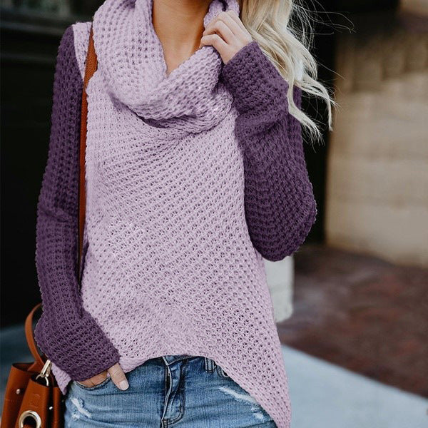 Patchwork turtleneck sweater