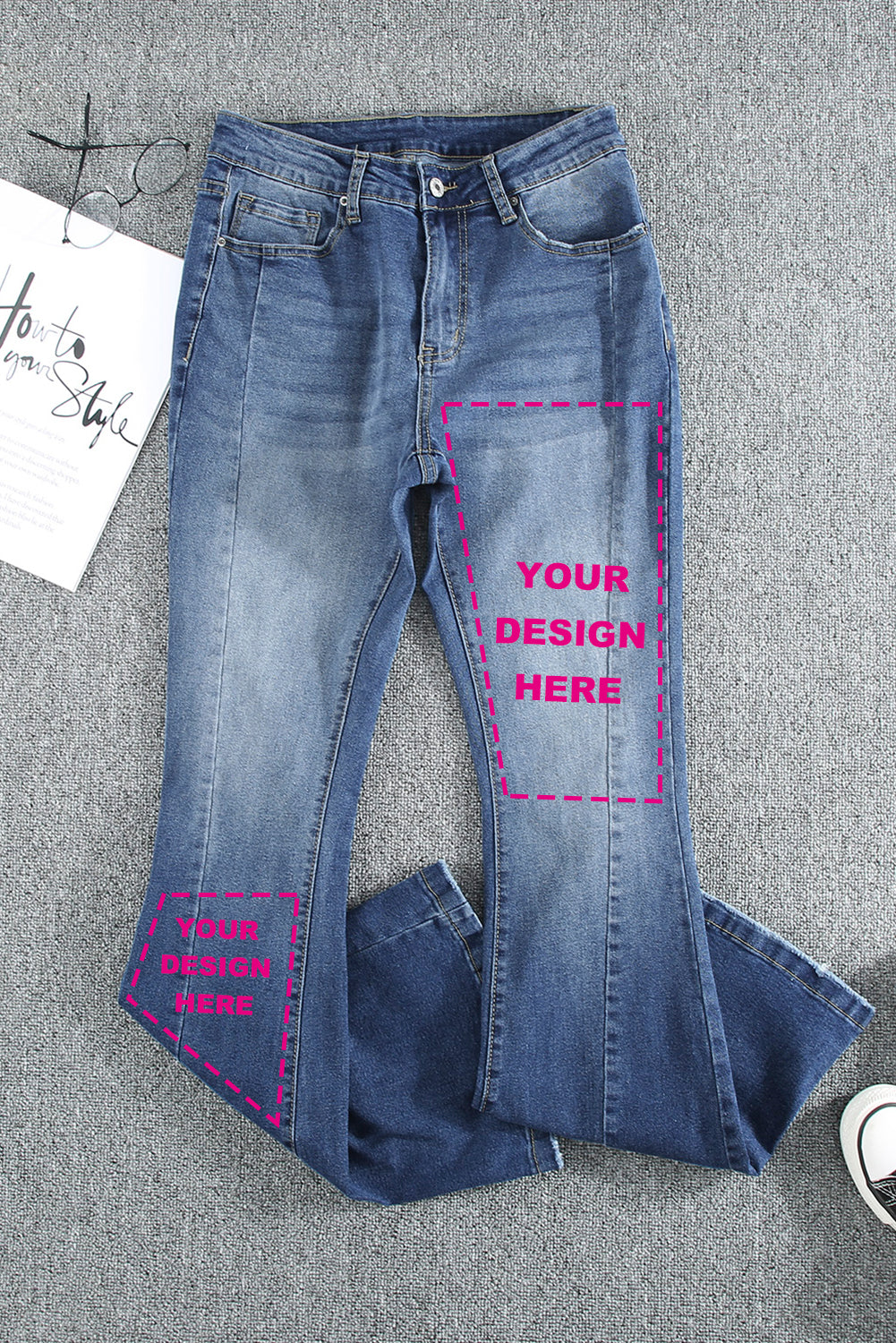 Medium Wash High Rise Flare Jeans