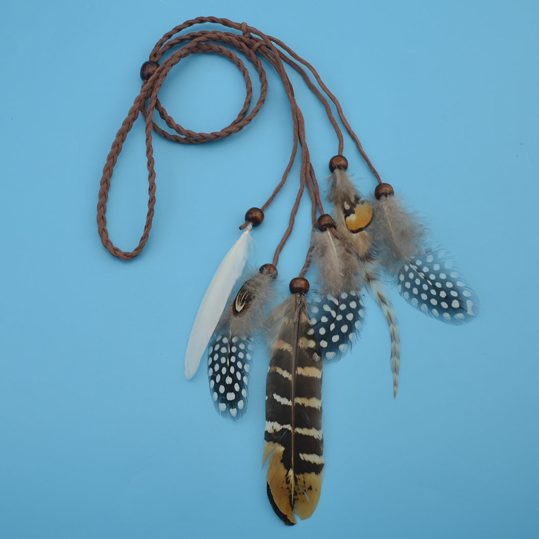 Fashionable ethnic feather hair band
