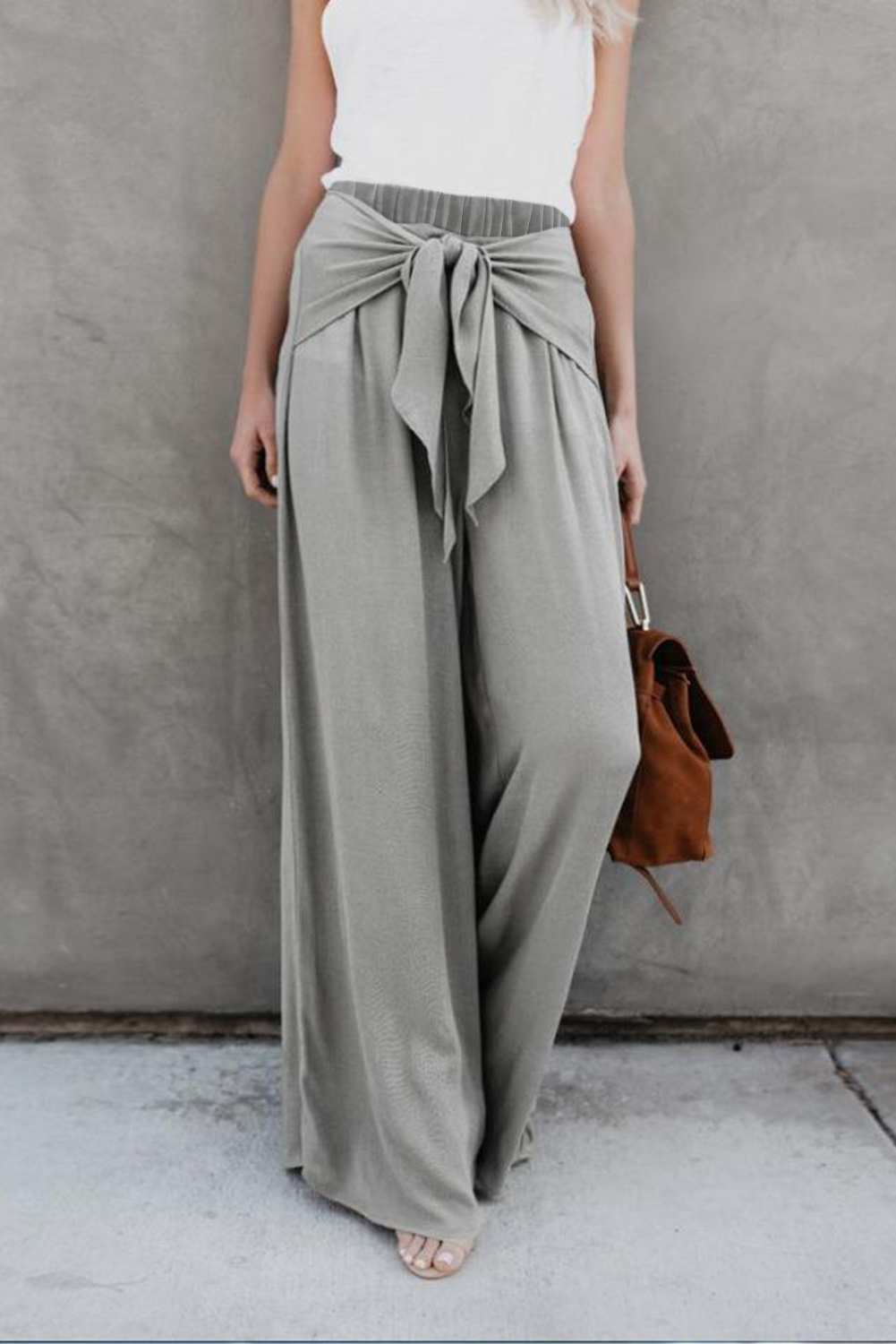 Tie Knot Wide Leg Pants