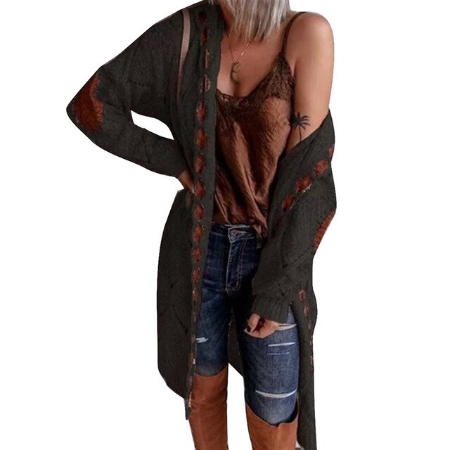 Color Block Sweater Long Sleeve Cardigan Sweater