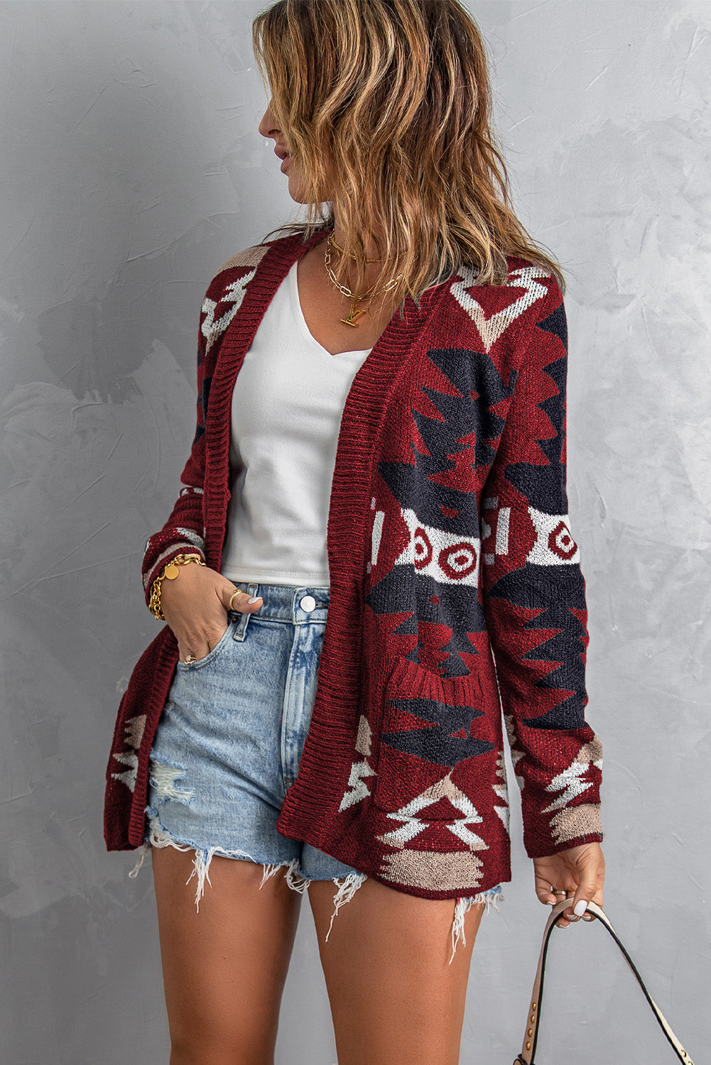 Moraga Pocketed Aztec Cardigan