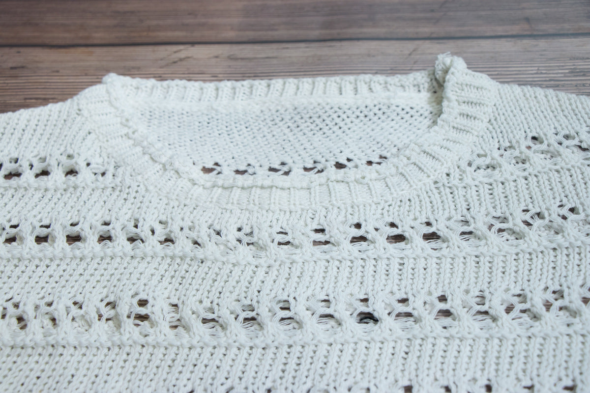 Printed round neck sweater