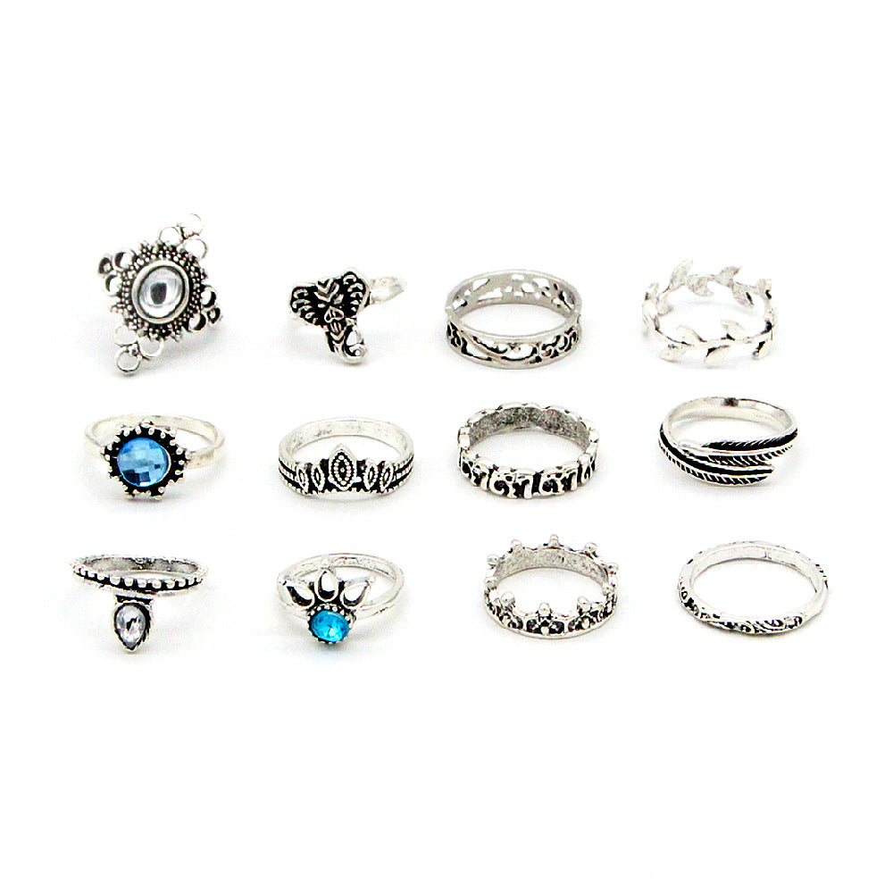 Ethnic Boho Vintage Gemstone Elephant Ring