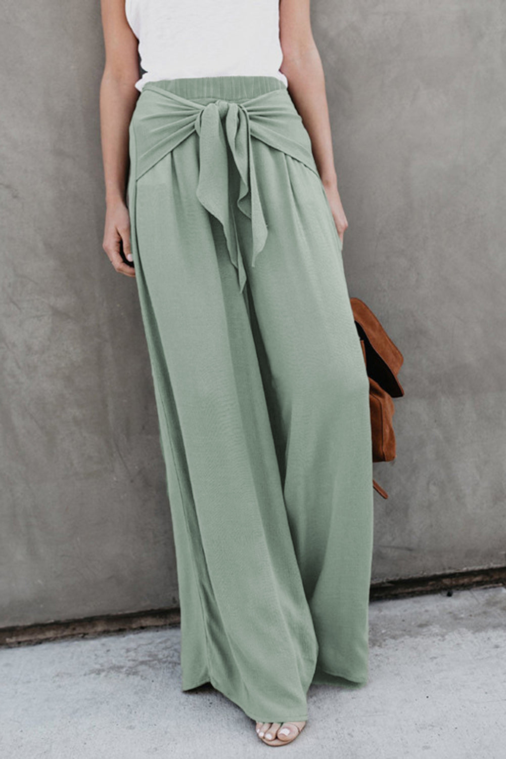 Tie Knot Wide Leg Pants