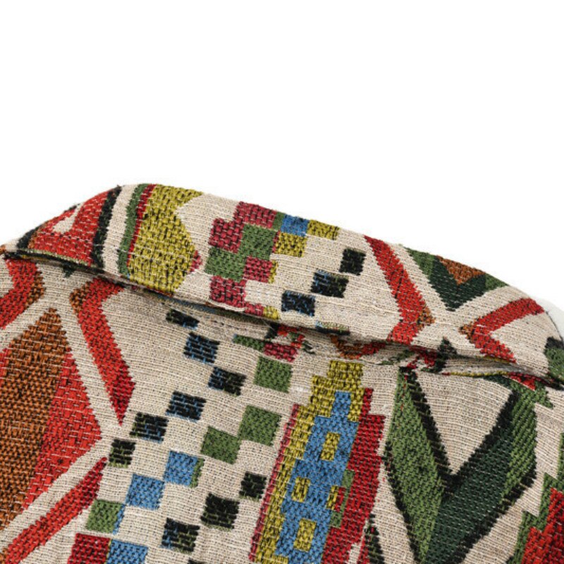 Retro ethnic brushed shirt