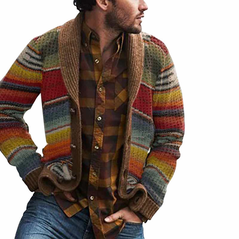 Men's printed long-sleeved sweater top
