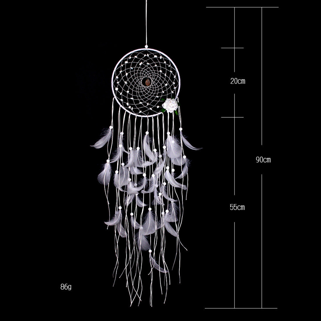 White Feather Dream Catcher Large Pendant Hand-woven Home Decoration