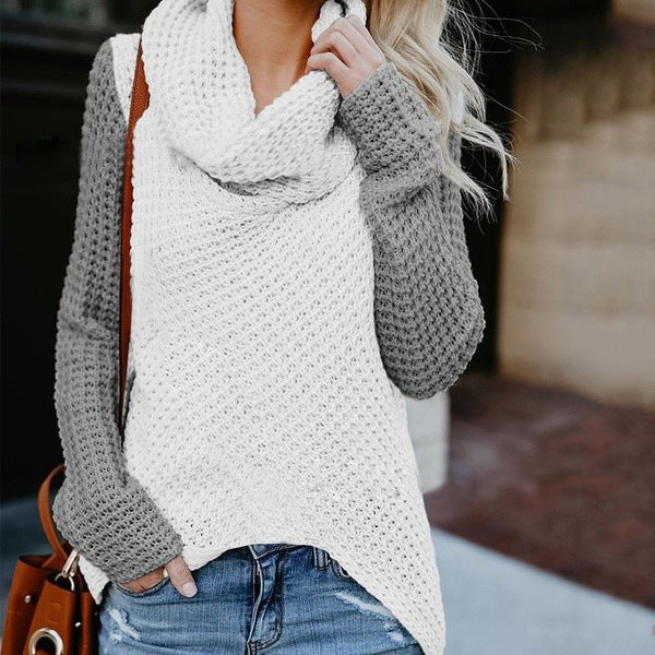 Patchwork turtleneck sweater