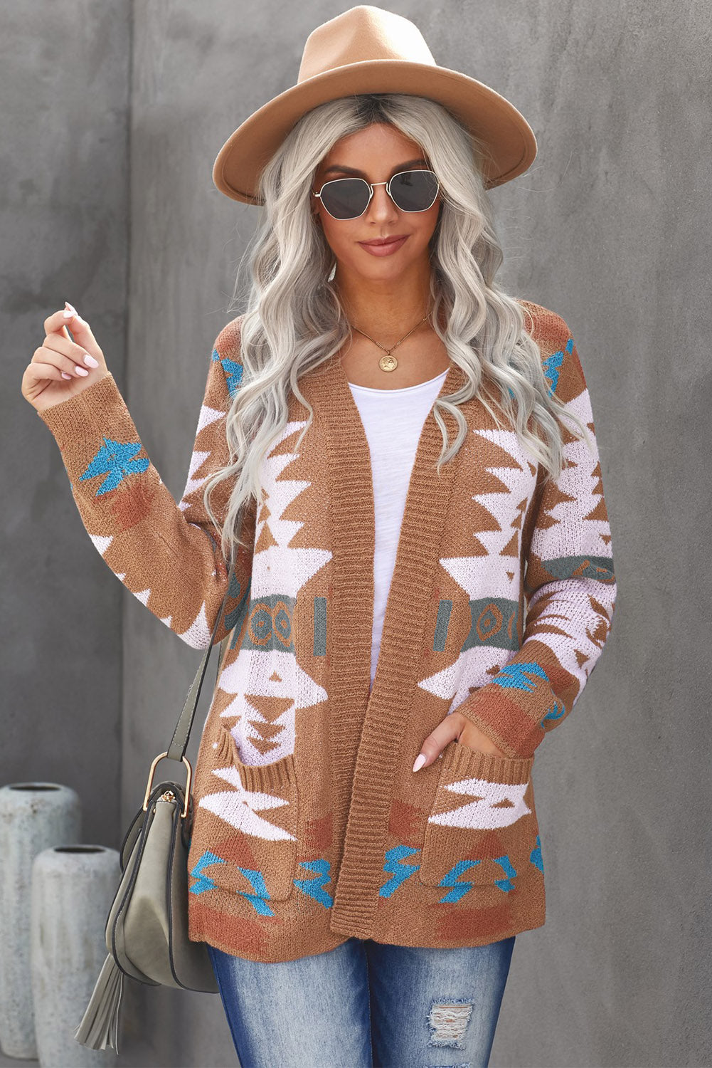 Moraga Pocketed Aztec Cardigan