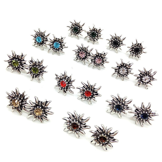 Ladies' Stud Earrings Traditional Colours German Edelweiss Rhinestone Earring Oktoberfest Party Fashion Jewelry Wholesale