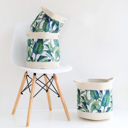 New Nordic green cotton thread storage basket weaving