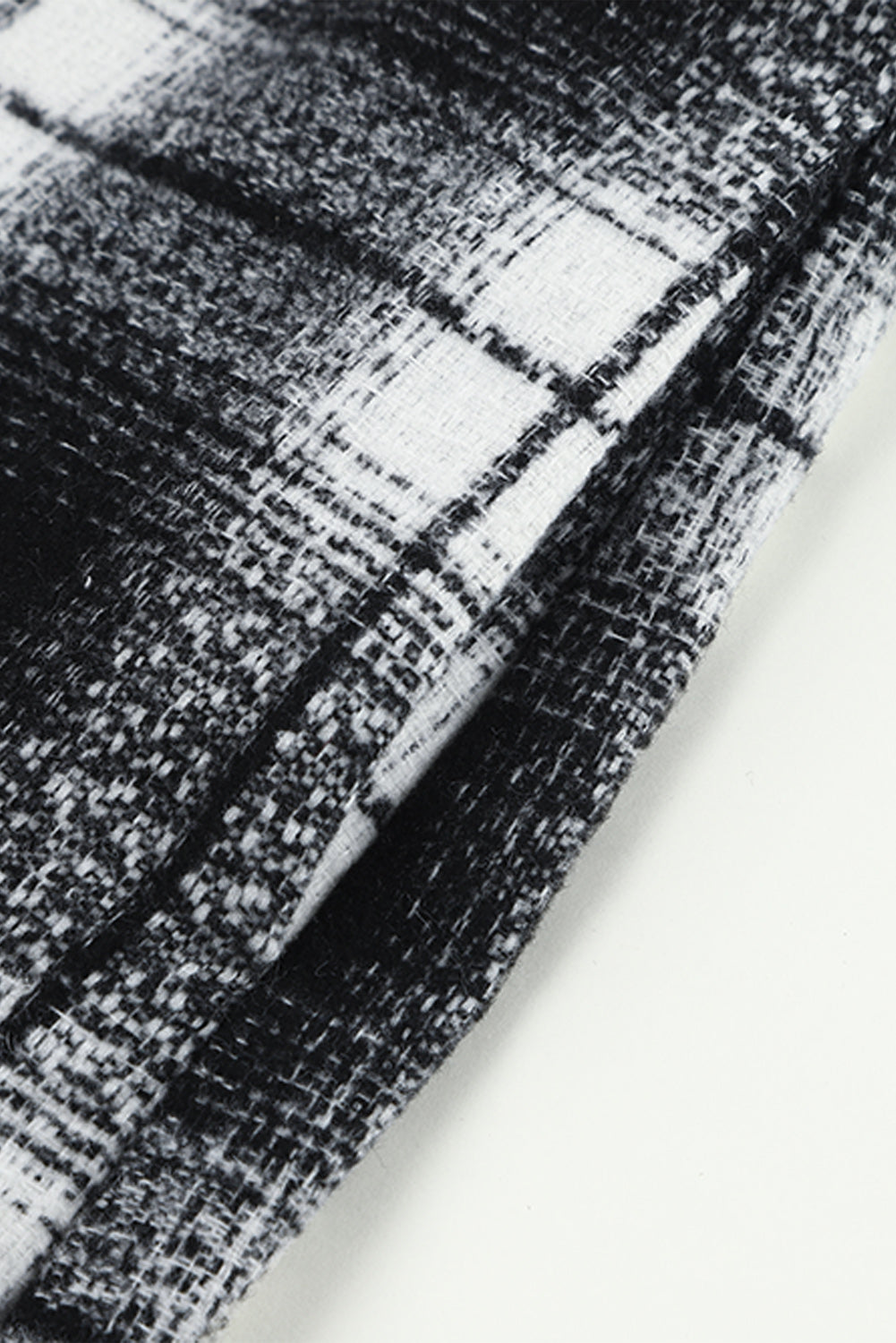 Plaid Print Buttoned Pocketed Long Sleeve Long Coat