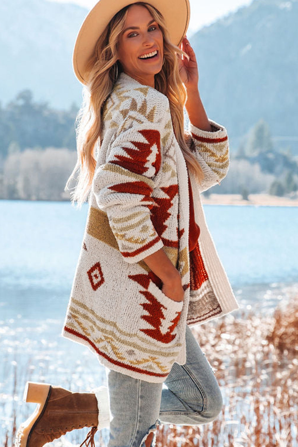 Moraga Pocketed Aztec Cardigan