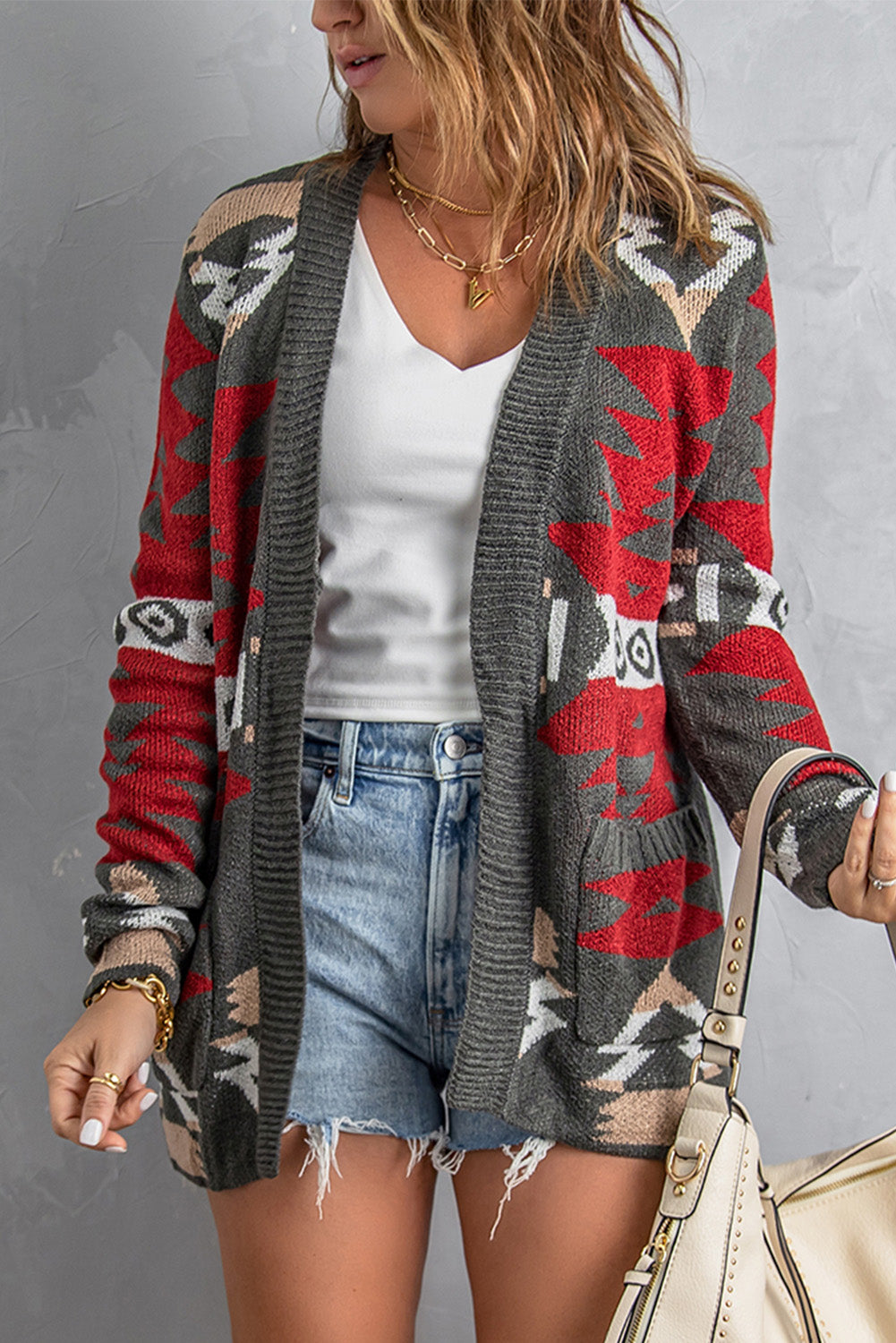 Moraga Pocketed Aztec Cardigan