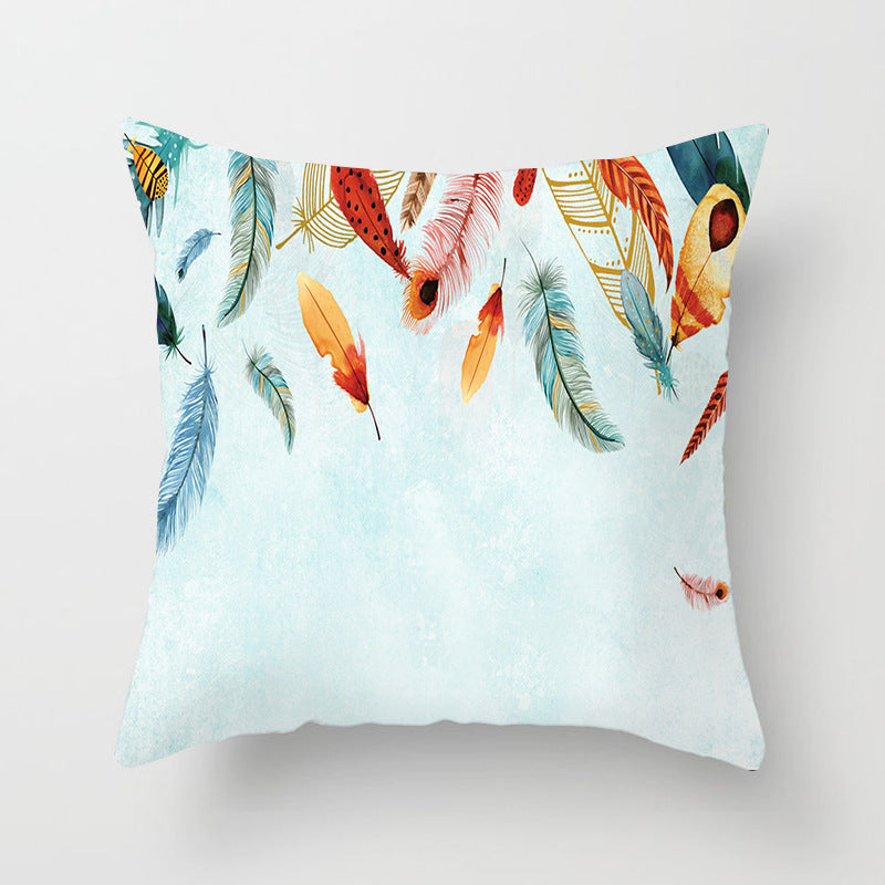 Peach Skin Feather Pillow Sofa Cover