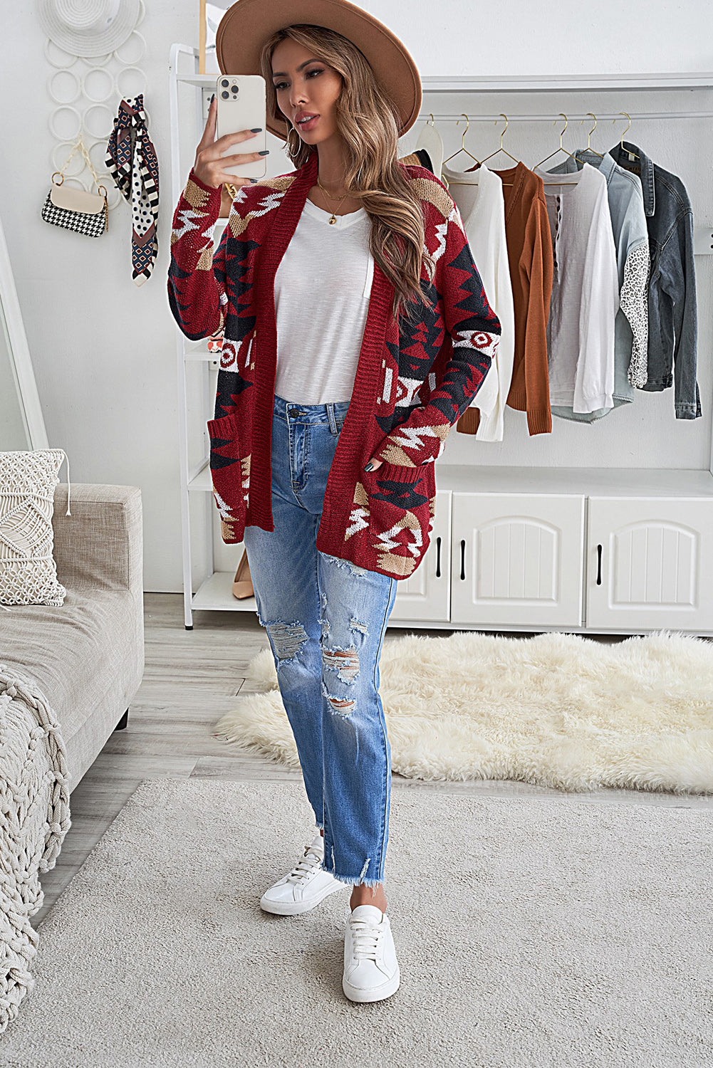 Moraga Pocketed Aztec Cardigan