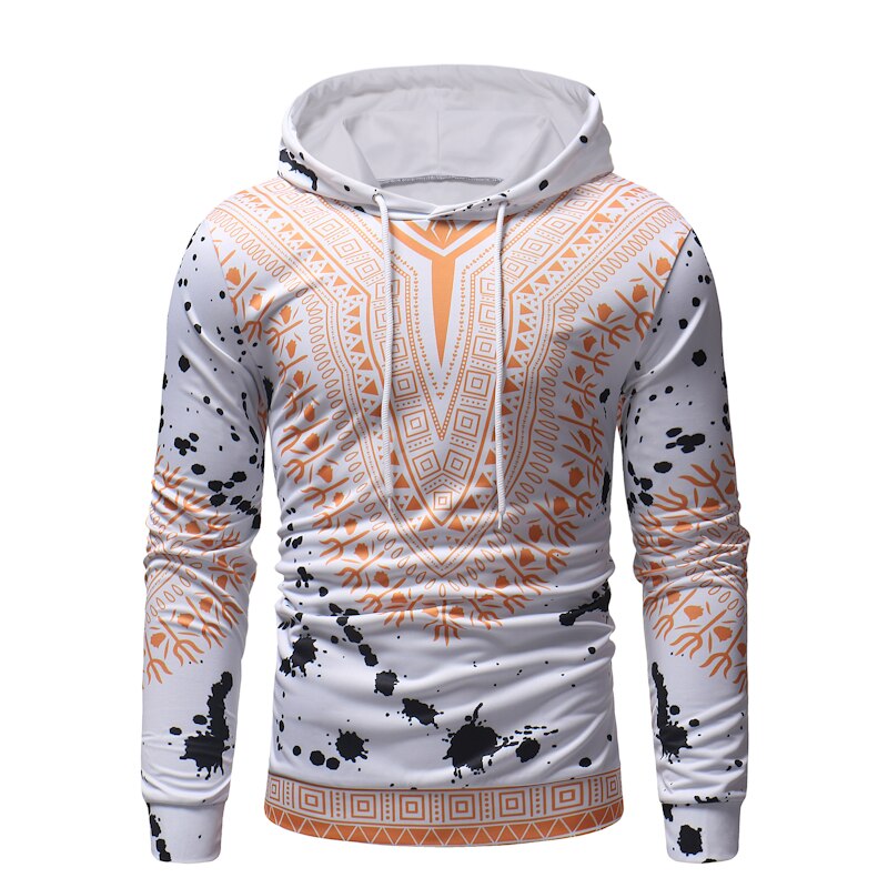 Ethnic printed casual hooded sweater