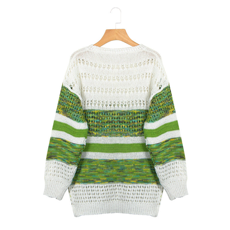 Printed round neck sweater