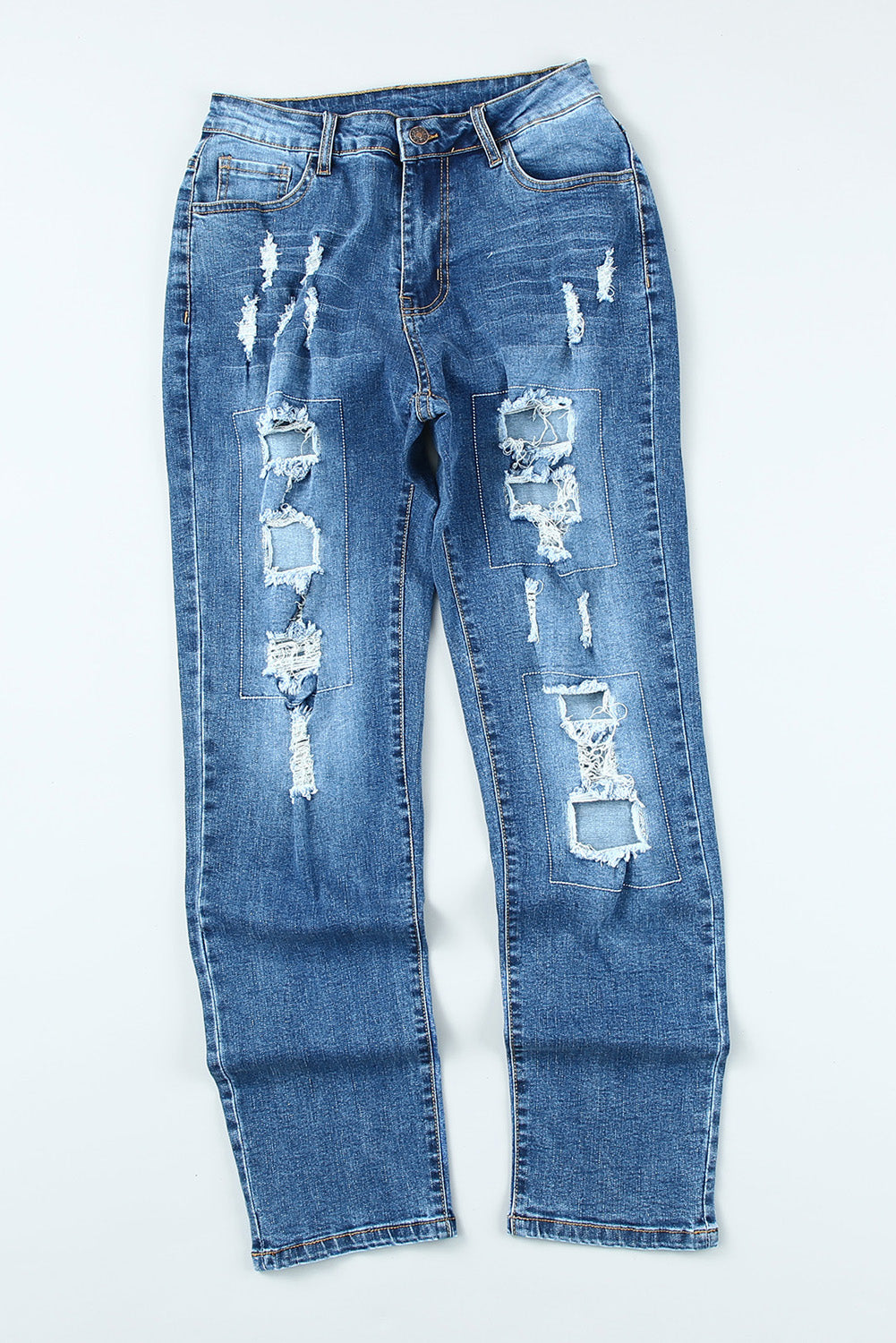 HAMMER AND FREE Graphic Cutout Ribbed Jeans