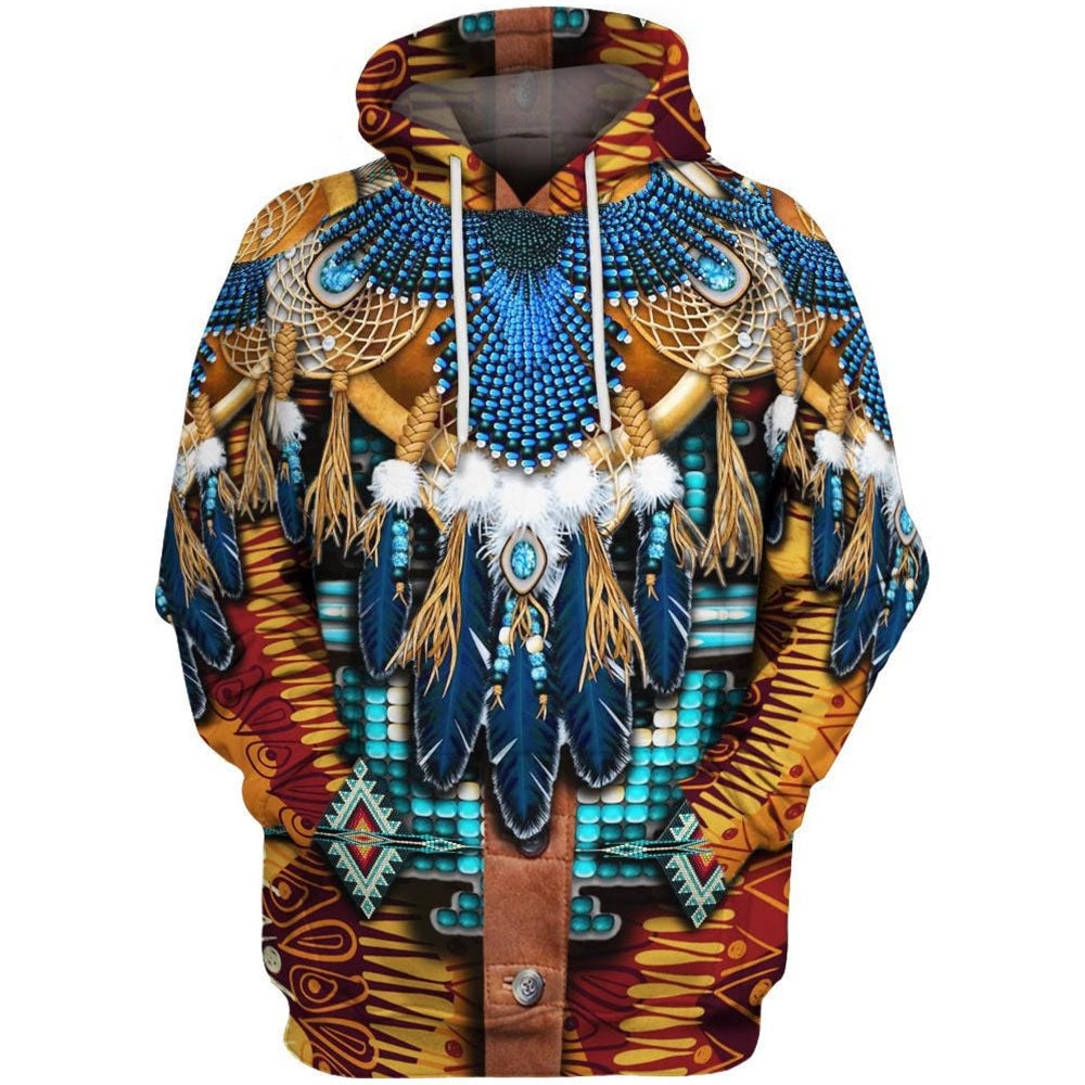 Indian Style Hoodie Digital Printing European And American Men's Sweater