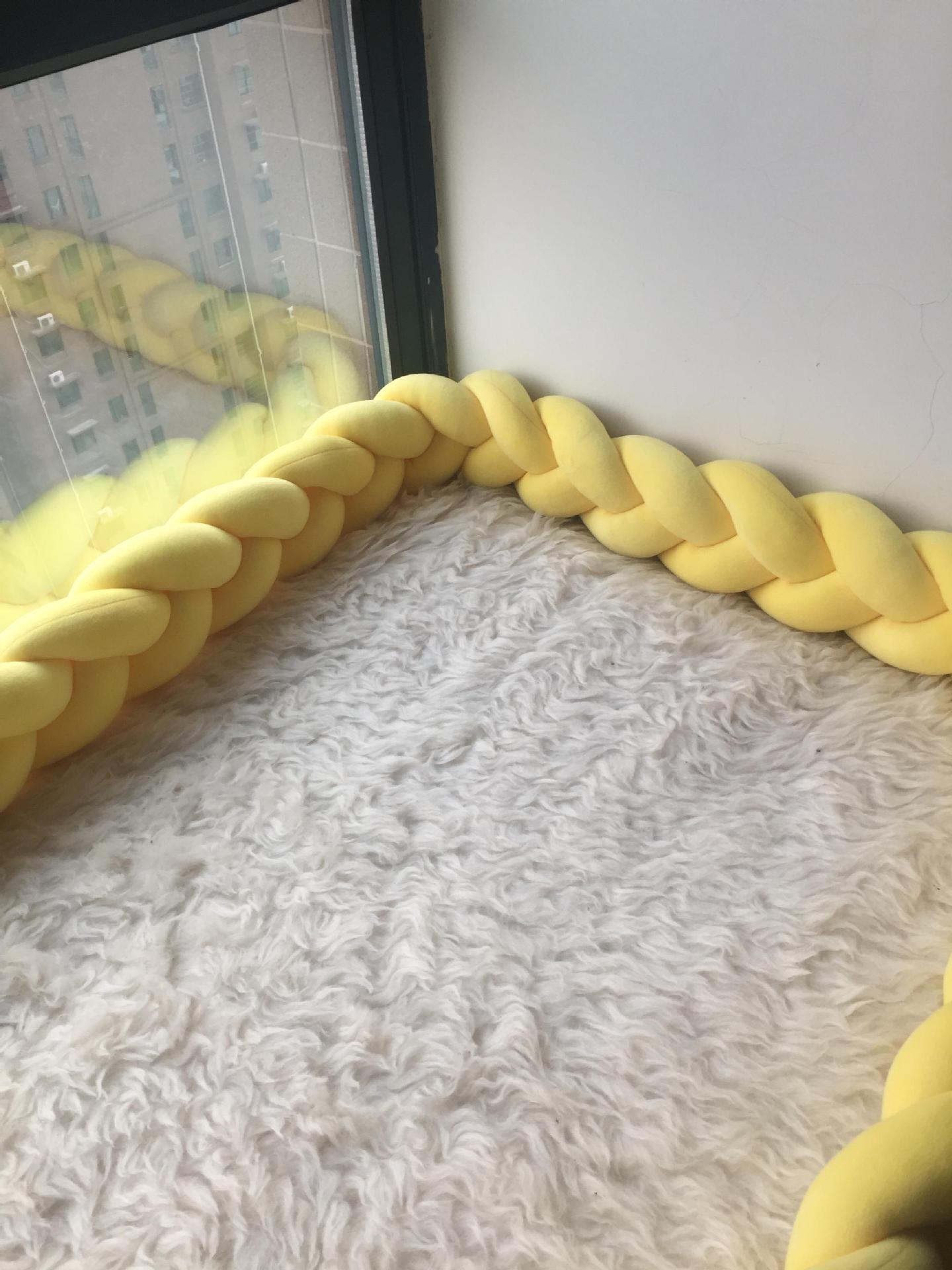 Heightening Baby Braided Crib Bumpers 4 Strip Knot Long Pillow Cushion Bedding Room dector