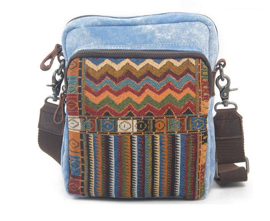 Women's canvas shoulder bag ethnic style