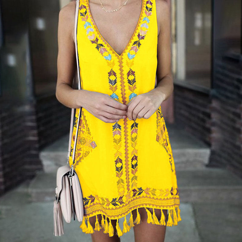 Fringed ethnic dress