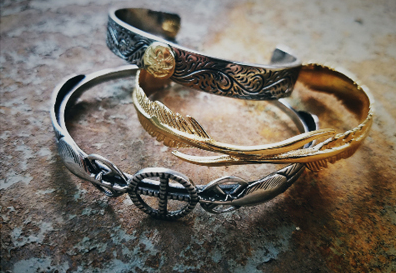 leaf titanium steel feather bracelet