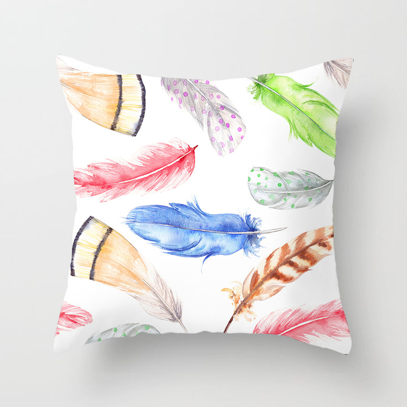 Peach Skin Feather Pillow Sofa Cover