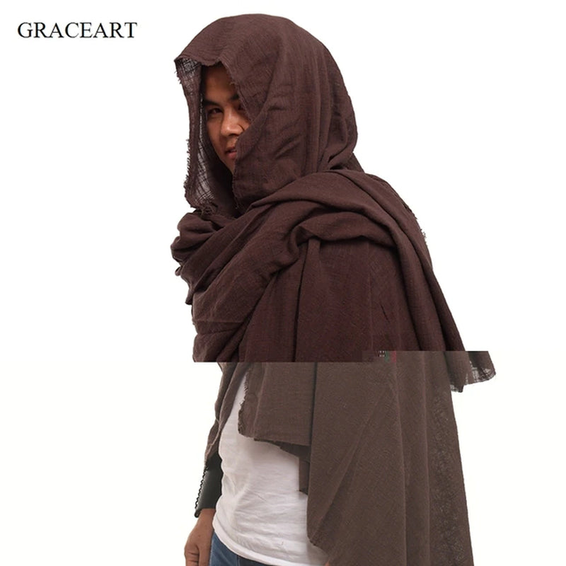 Post Apocalyptic Shawl Shaman Cowl Medieval Costume Hood Cloak Scarf Sash