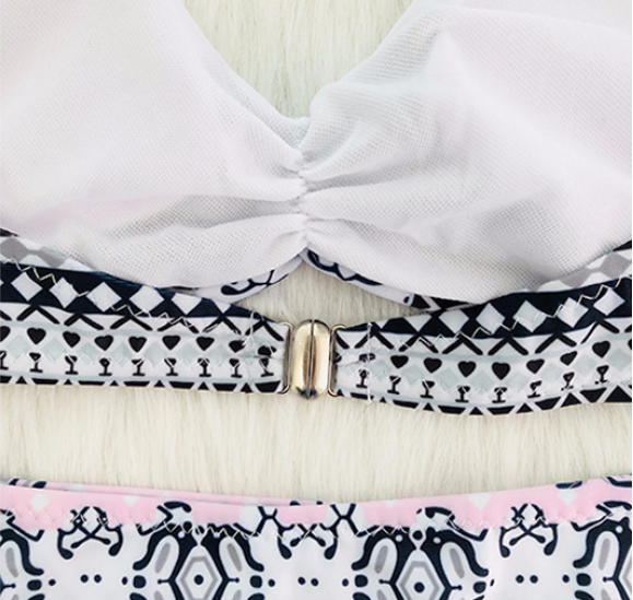 Ethnic style printed bikini