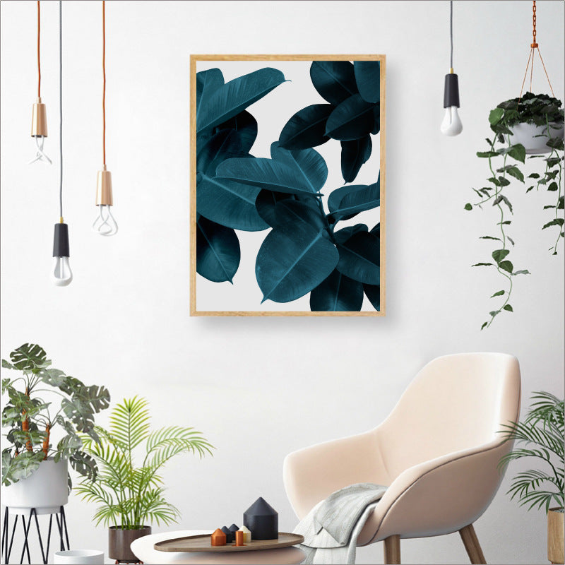 Nordic abstract leaves flowers hanging painting heart