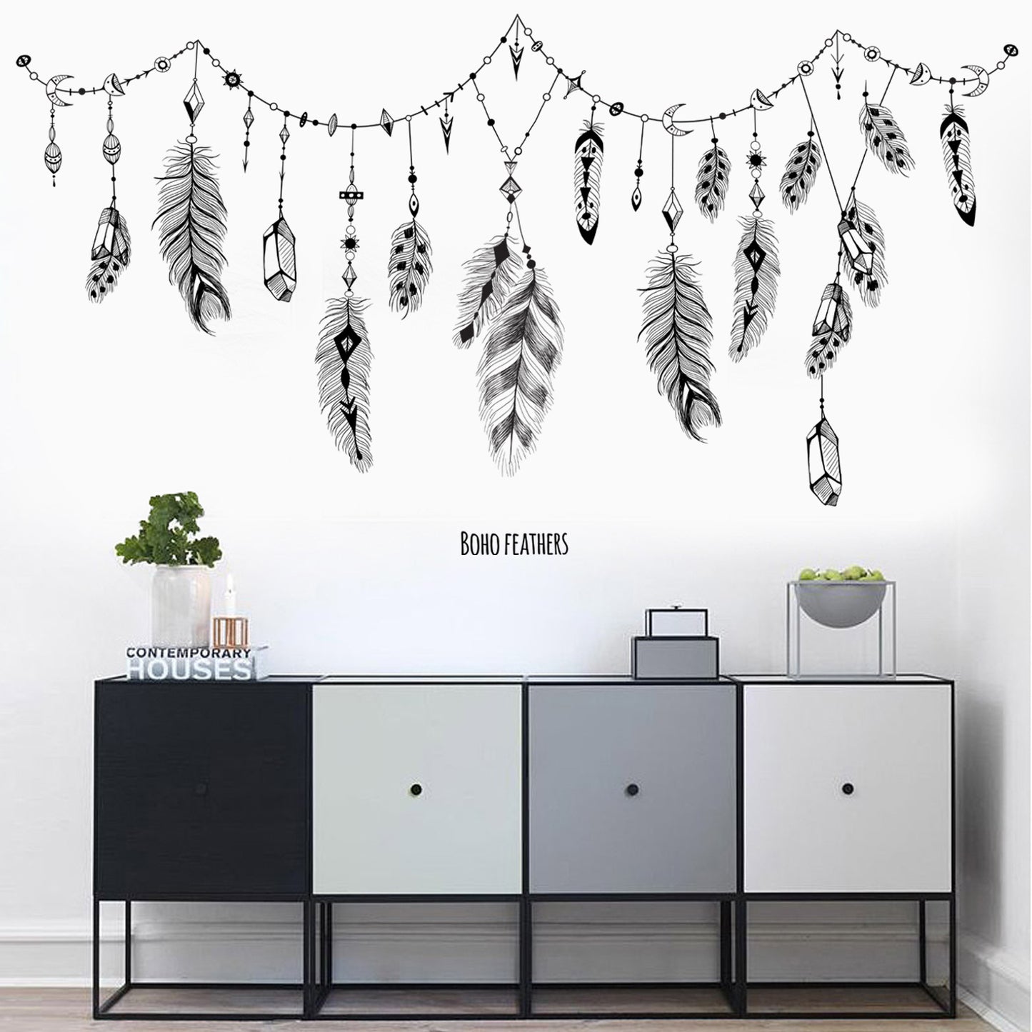 Feather decoration sticker