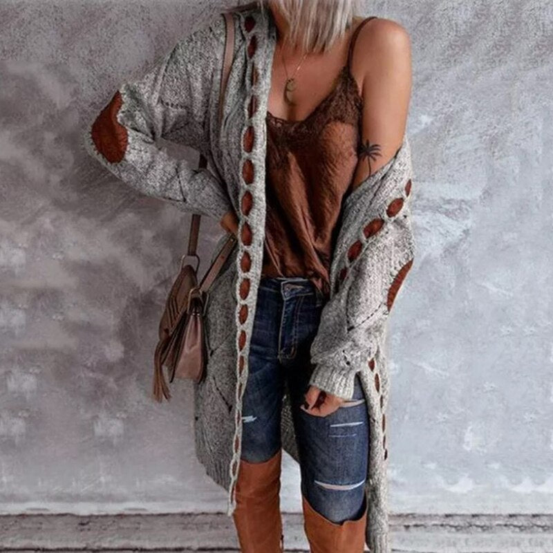 Color Block Sweater Long Sleeve Cardigan Sweater