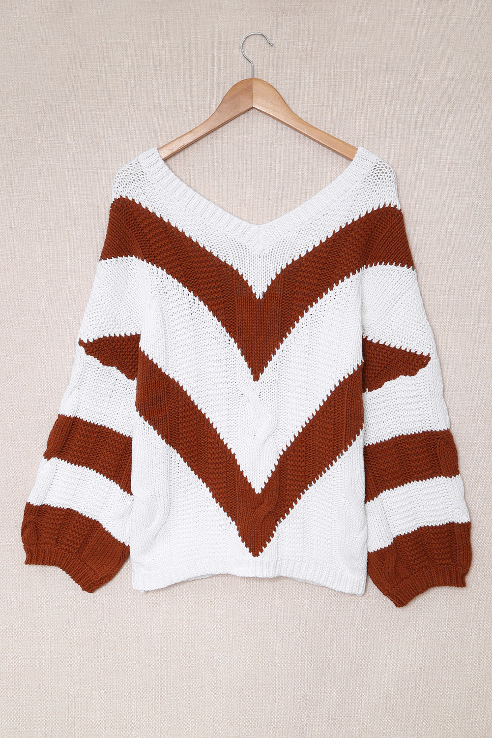 Color Block Drop Shoulder Oversize Sweater