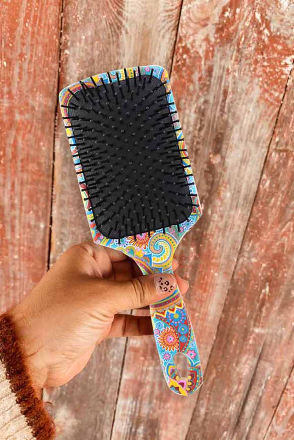 Multicolor Boho Paisley Hair Brush