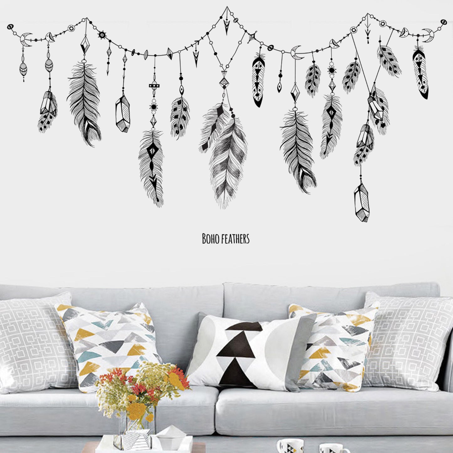 Feather decoration sticker