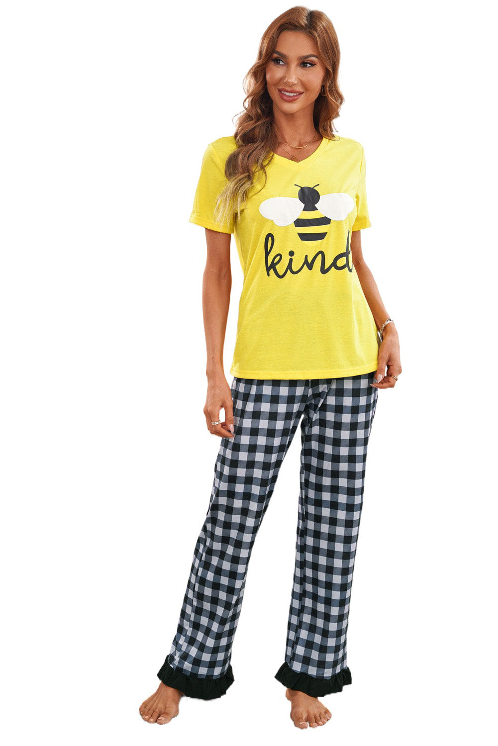 Sunflower hello sunshine Print Tee and Pants Lounge Set