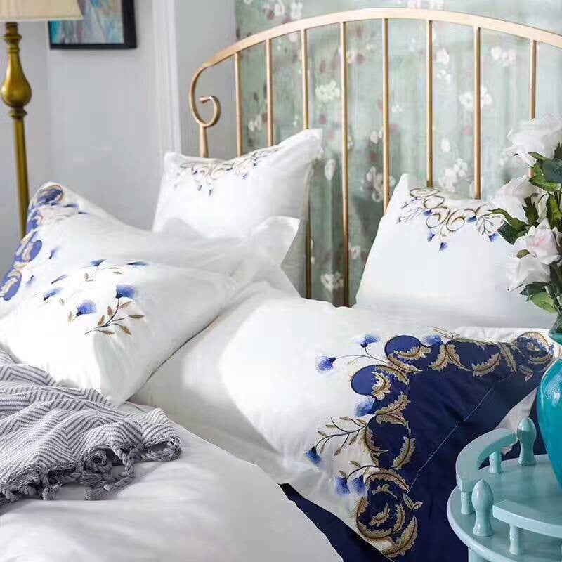 Four-piece satin embroidery flower set