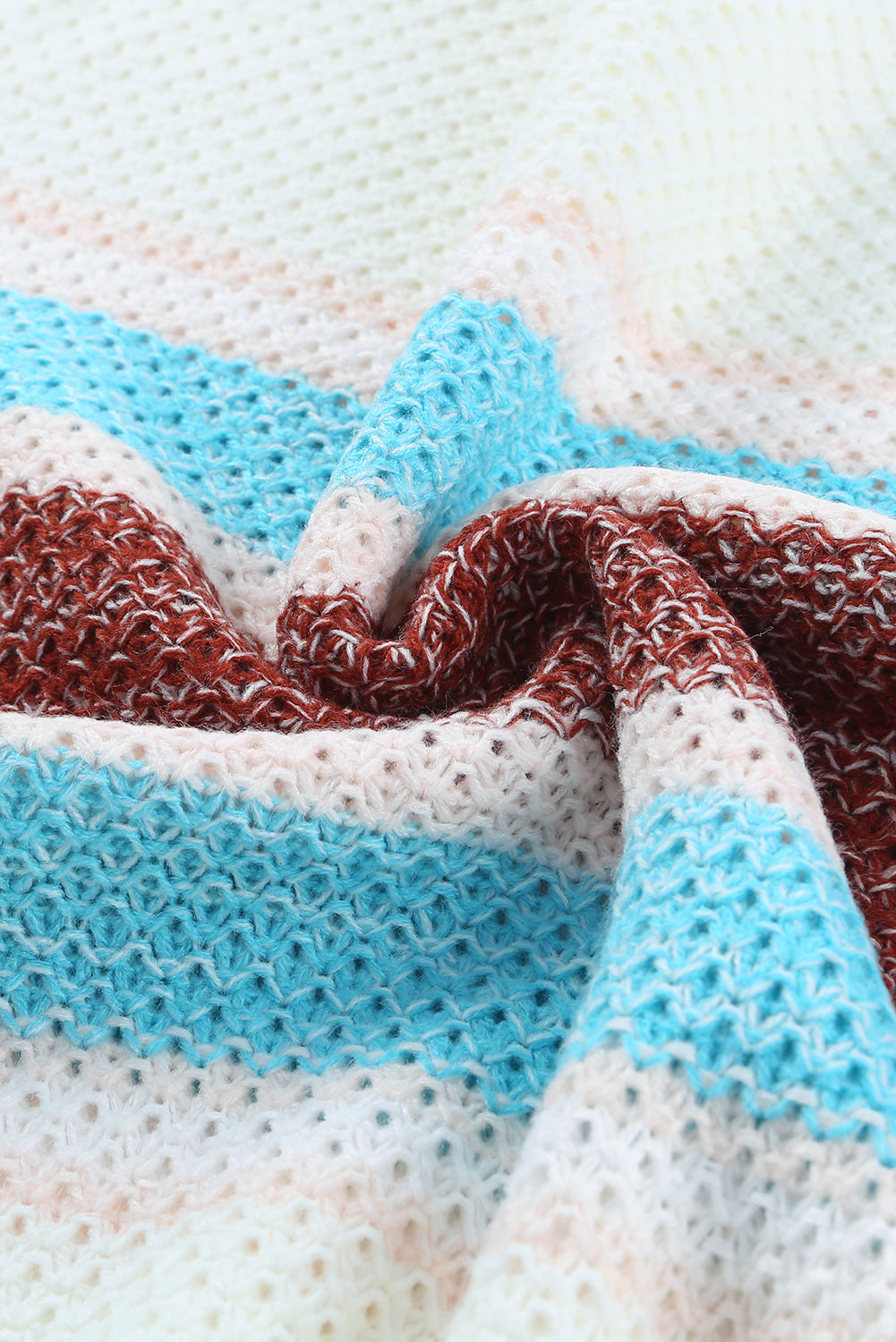 Striped Pattern Texture Knit Sweater