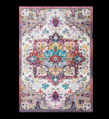 Ethnic wind flower mat