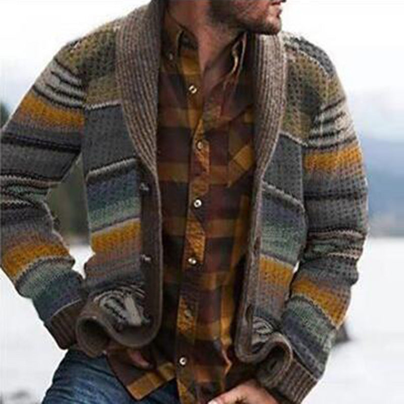 Men's printed long-sleeved sweater top