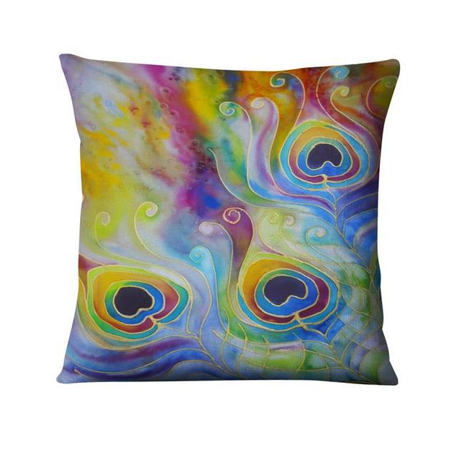 Peacock Feather Art Design Digital Printed Pillowcase
