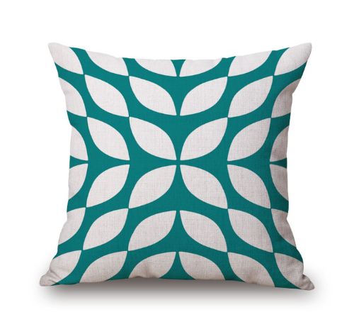 Nordic yellow green geometric print cushion cover