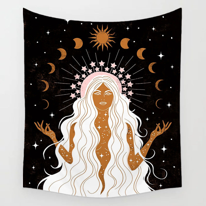The Background Of The Sun Moon And Stars Decorates The Room Tapestry