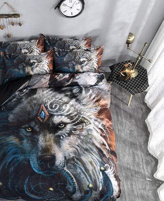3D Digital Printing Wolf Tribe Warrior Duvet Cover Set