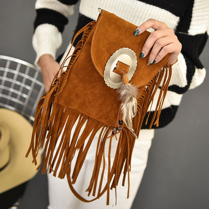 Bohemian Tassel Crossbody Small Bag Feather Personality Bag