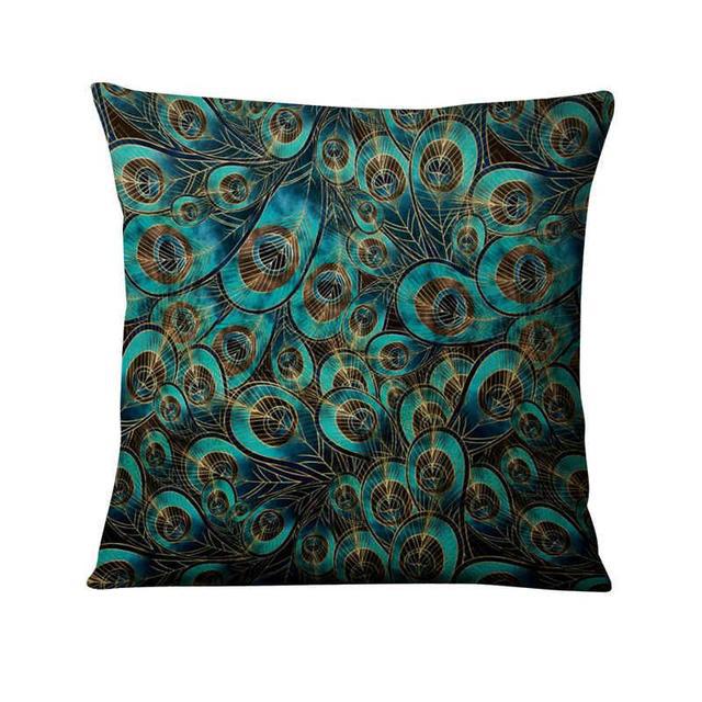 Peacock Feather Art Design Digital Printed Pillowcase