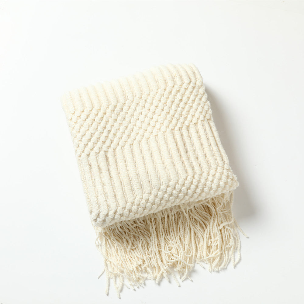New Nordic Sofa Blanket Fringed Knitted Towel